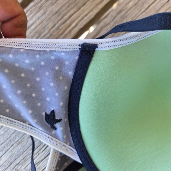 36C Aerie by AE Lined Underwire "Paige" Bra Navy with White Polkadots - Picture 5 of 5